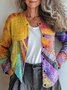 Cardigans Femmes Décontracté Printemps / Automne Soleil Tricoté Micro-élasticité Faire la navette Col Rond Droit Régulier