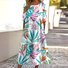 Femmes Floral Blanc Col Rond Confortable Robe Maxi Décontracté