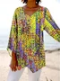 Blouses Bloc de Couleur Simple Printemps / Automne Aucune élasticité Quotidien Ample Manches Longues Droit Régulier pour Femmes