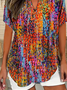 Blouses Femmes Bloc de Couleur Décontracté Été Aucune élasticité Quotidien Ample Demi Manche Régulier Régulier