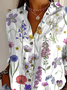 Chemises Décontracté Floral Printemps / Automne Quotidien Ample Manches Longues Boucle Col de Chemise T.-N.-L. pour Femmes