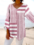 Blouses Rayé Simple Printemps / Automne Aucune élasticité Quotidien Ample Régulier Droit Régulier pour Femmes