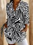 Chemises Femmes Décontracté Printemps / Automne Motif Léopard Polyester Micro-élasticité Coupe Régulière Trapèze Régulier Col de Chemise
