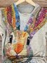 T-shirts Décontracté Été PÂQUES (lapin) Coton Quotidien Coupe Régulière Régulier Trapèze Régulier pour Femmes