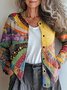 Cardigans Femmes Décontracté Printemps / Automne Soleil Tricoté Micro-élasticité Faire la navette Col Rond Droit Régulier