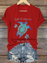 T-shirts Femmes Décontracté Été Tortue Polyester Col V Micro-élasticité Quotidien Coupe Régulière Ligne T