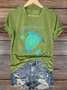 T-shirts Femmes Décontracté Été Tortue Polyester Col V Micro-élasticité Quotidien Coupe Régulière Ligne T