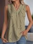 Top Débardeur Tops Femmes Rue Été Abstrait Pois Polka Micro-élasticité Vacances Sans Manches en Mélangé de Coton Droit Régulier
