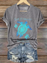 T-shirts Femmes Décontracté Été Tortue Polyester Col V Micro-élasticité Quotidien Coupe Régulière Ligne T