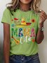 T-shirts Femmes Décontracté Été Dessin Animé Polyester Micro-élasticité Quotidien Manches Courtes Col Rond Régulier
