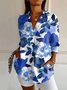 Chemises Femmes Décontracté Floral Printemps / Automne Polyester Aucune élasticité Quotidien Manches Longues Droit T.-N.-L.
