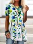 T-shirts Femmes Géométrique Décontracté Été Coton Micro-élasticité Manches Courtes Col Rond Long Régulier