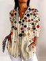 Chemises Femmes Bloc de Couleur Décontracté Printemps / Automne Coton Micro-élasticité Quotidien Manches Longues Régulier Col de Chemise