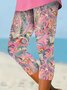 Pantalons De Yoga Décontracté Motif Cachemire Été Polyester Aucune élasticité Coupe Régulière Corsaire Droit Régulier pour Femmes