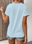 T-shirts Femmes Décontracté Été Chat Coton Col V Micro-élasticité Coupe Régulière Manches Courtes Trapèze