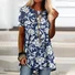 T-shirts Géométrique Décontracté Été Coton Micro-élasticité Coupe Régulière Long Trapèze Régulier pour Femmes