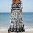 Femmes Floral Vert Clair Col Rond Confortable Robe Maxi Décontracté