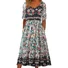 Femmes Floral Vert Clair Col Rond Confortable Robe Maxi Décontracté