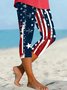 Pantalons De Yoga Femmes Décontracté Été Drapeau des États-Unis Coton Naturel Coupe Régulière Pantalon coupe slim Droit Régulier