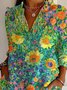Chemises Décontracté pop Art Imprimé Printemps / Automne Coton Micro-élasticité Quotidien Manches Longues Régulier Col de Chemise pour Femmes