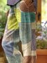 Pantalons Vacances Printemps / Automne Bloc de Couleur en Lin Naturel Micro-élasticité Faire la navette Pantalon droit Droit pour Femmes