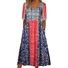Femmes Floral Rouge Col Rond Confortable Robe Maxi Décontracté