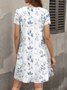 Femmes Floral Blanc Col V Confortable Robe Maxi Décontracté