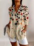 Chemises Femmes Bloc de Couleur Décontracté Printemps / Automne Coton Micro-élasticité Quotidien Manches Longues Régulier Col de Chemise