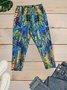 Pantalons De Yoga Femmes Décontracté Polyester d'été abstrait Aucune élasticité Coupe Régulière Corsaire Pantalon coupe slim Régulier