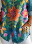 Chemises Femmes Décontracté Floral Printemps / Automne Quotidien Coupe Régulière Régulier Trapèze Régulier Col de Chemise