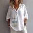 Chemises Décontracté Plain Printemps / Automne Coton Micro-élasticité Quotidien Manches Longues Régulier Col de Chemise pour Femmes