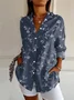 Chemises Rétro Floral Printemps / Automne Polyester Vacances Ample Droit Régulier T.-N.-L. pour Femmes