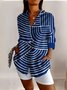 Chemises Femmes Bloc de Couleur Décontracté Printemps / Automne Coton Micro-élasticité Quotidien Manches Longues Régulier Col de Chemise