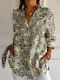Chemises Femmes Décontracté Floral Printemps / Automne Polyester Micro-élasticité Quotidien Manches Longues Régulier Trapèze