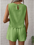 Deux Pièces Ensembles Femmes Simple Plain Été Micro-élasticité Quotidien Sans Manches Top Avec Pantalons Droit Régulier