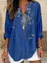 Blouses Femmes Élégant Floral Été Aucune élasticité Quotidien Ample Col Châle Régulier Régulier