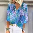 Blouses Boho Floral Été Polyester Aucune élasticité Vacances Demi Manche Régulier Régulier pour Femmes