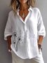 Chemises Femmes Décontracté Plain Printemps / Automne Coton Micro-élasticité Quotidien Manches Longues Régulier Col de Chemise