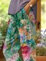 Pantalons Vacances Floral Printemps / Automne en Lin Naturel Faire la navette Long Droit Régulier pour Femmes