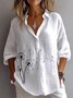 Chemises Femmes Décontracté Plain Printemps / Automne Coton Micro-élasticité Quotidien Manches Longues Régulier Col de Chemise