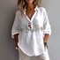 Chemises Décontracté Plain Printemps / Automne Quotidien Coupe Régulière Manches Longues Régulier Régulier Col de Chemise pour Femmes
