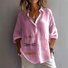 Chemises Décontracté Plain Printemps / Automne Coton Micro-élasticité Quotidien Manches Longues Régulier Col de Chemise pour Femmes