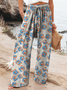 Pantalons Femmes Décontracté Floral Printemps / Automne Imprimé Naturel Ample Long Droit Pantalon baggy
