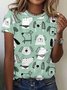 T-shirts Femmes Décontracté Imprimé d'Animal Été Coton Quotidien Coupe Régulière Col Rond Régulier Régulier