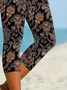 Pantalons Décontracté Floral Été Viscose Naturel Quotidien Corsaire Legging Régulier pour Femmes