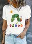 T-shirts Décontracté Imprimé d'Animal Été Micro-élasticité Quotidien Manches Courtes Régulier Trapèze Régulier pour Femmes