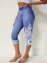 Pantalons Femmes Décontracté Été impression en 3D Naturel Taille Élastique Corsaire Legging Droit T.-N.-L.