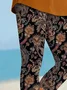 Pantalons Décontracté Floral Été Viscose Naturel Quotidien Corsaire Legging Régulier pour Femmes
