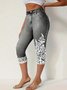Pantalons Femmes Décontracté Été impression en 3D Naturel Taille Élastique Corsaire Legging Droit T.-N.-L.