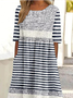 Femmes Rayé Comme Image Col Rond Confortable Robe Maxi Rétro